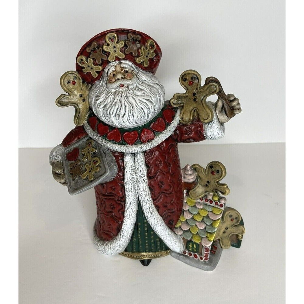 Collectors Gingerbread Man Santa 10" inch Tall Porcelain Holiday Christmas
